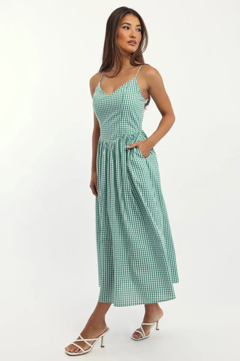 Green Check Maxi Dress Singlet sold by Ally Fashion product image thumbnail 3