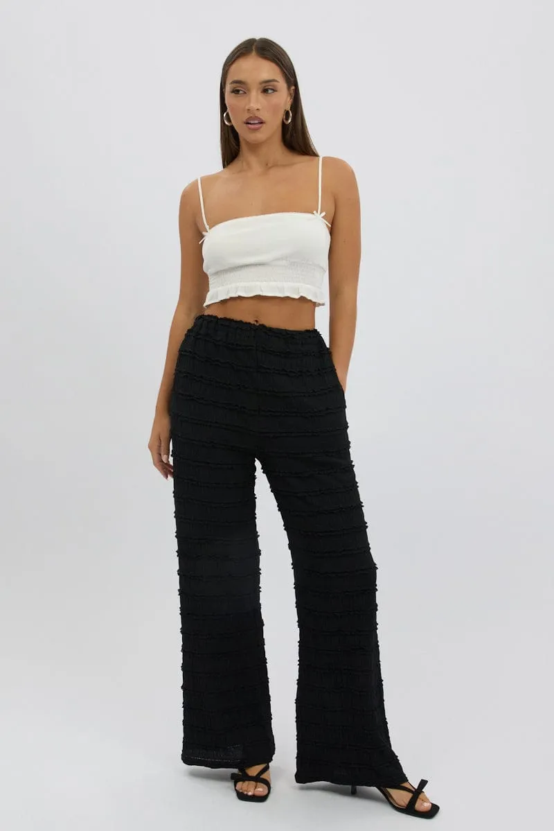 Black Wide Leg Pant Lace sold by Ally Fashion
