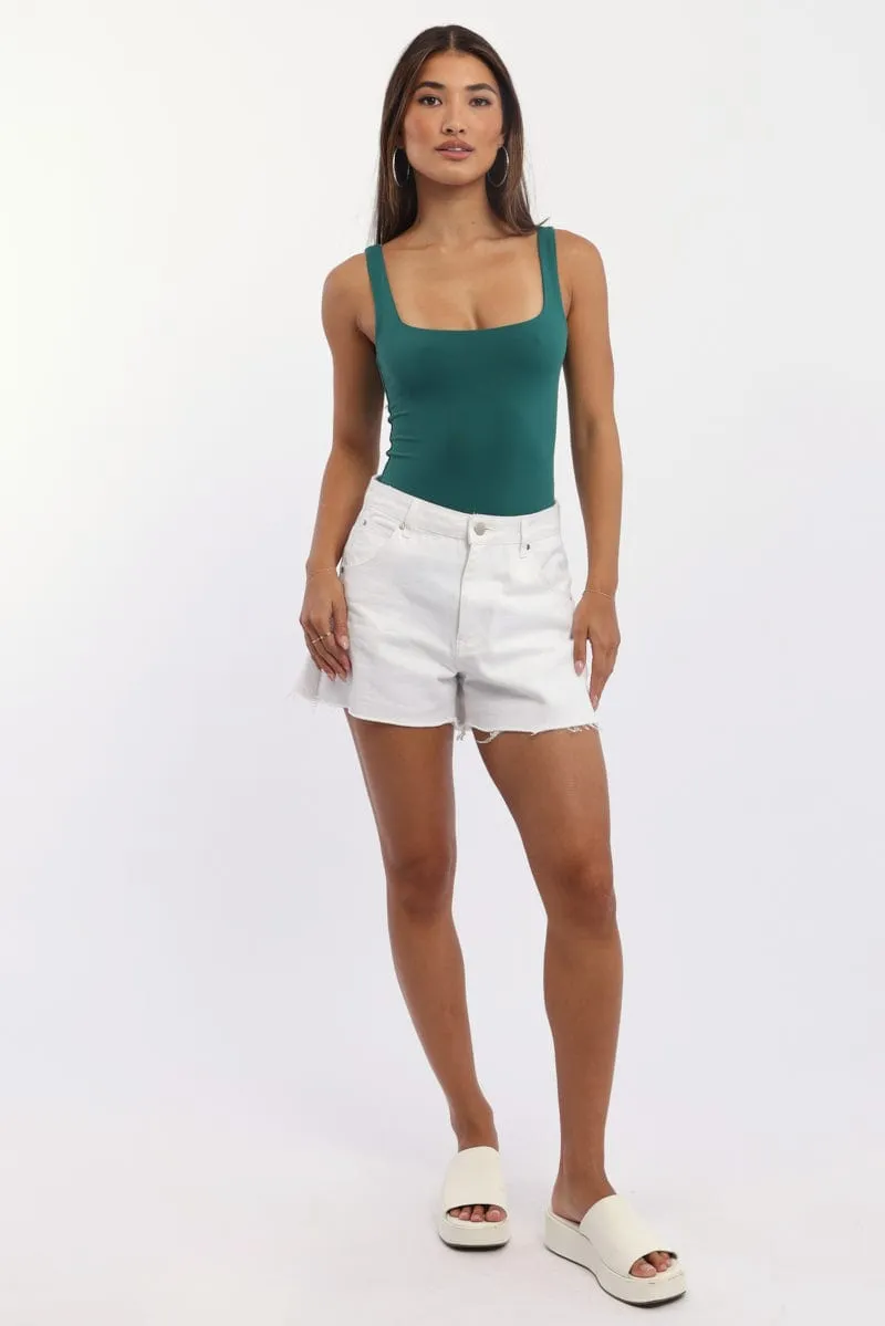 Green Bodysuit Sleeveless Double Layered Supersoft sold by Ally Fashion product image thumbnail 2