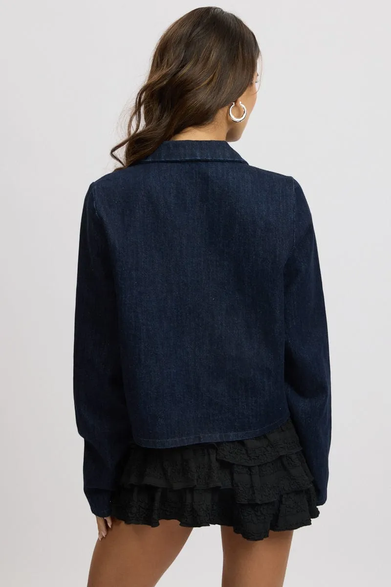 Denim Tie up Jacket Long Sleeve sold by Ally Fashion product image thumbnail 5