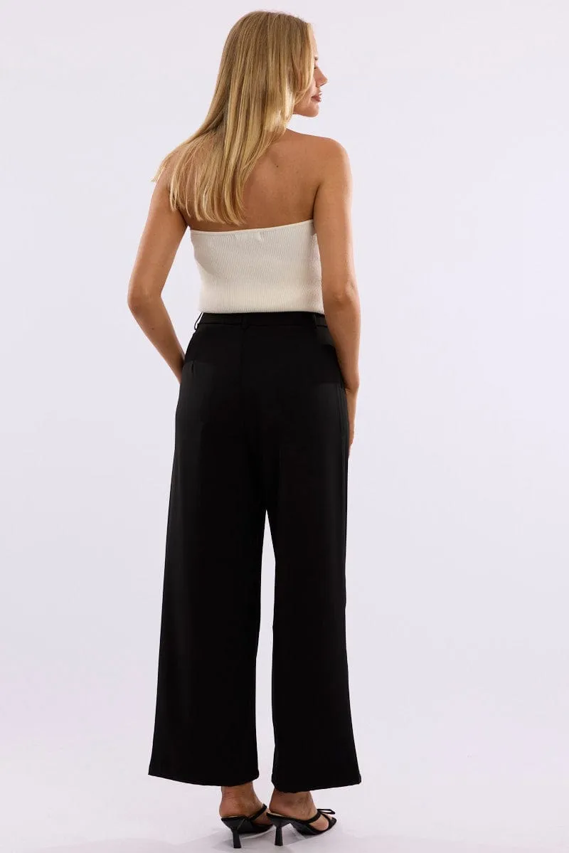 Black Tailored Pants Mid Rise sold by Ally Fashion product image thumbnail 4
