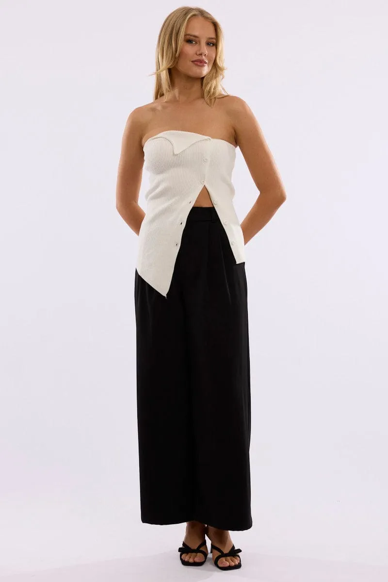 Black Tailored Pants Mid Rise sold by Ally Fashion