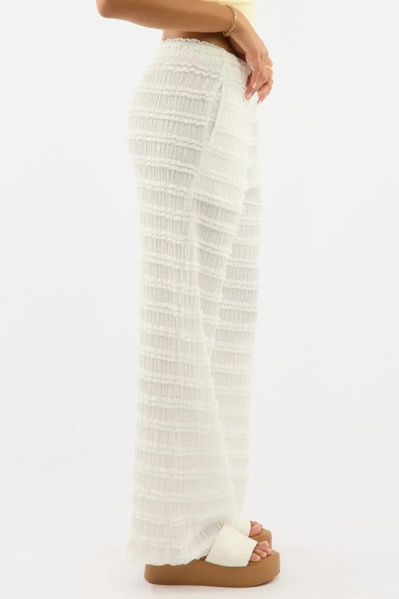 White Wide Leg Pant Lace sold by Ally Fashion product image thumbnail 3
