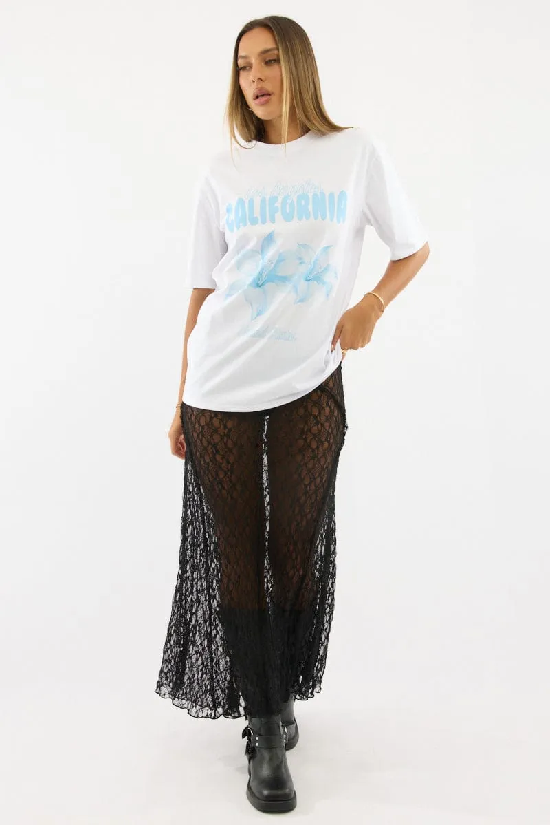 Black Lace Maxi Skirt High Rise sold by Ally Fashion product image thumbnail 2