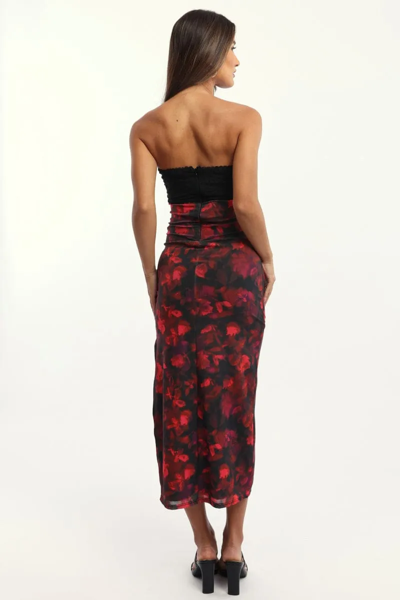 Multi Floral Bodycon Dress Mesh sold by Ally Fashion product image thumbnail 5