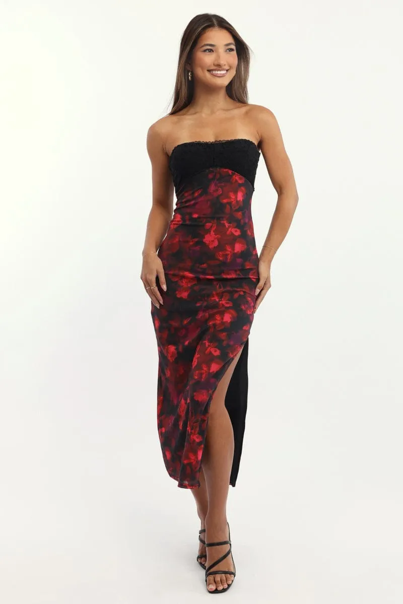 Multi Floral Bodycon Dress Mesh sold by Ally Fashion product image thumbnail 2
