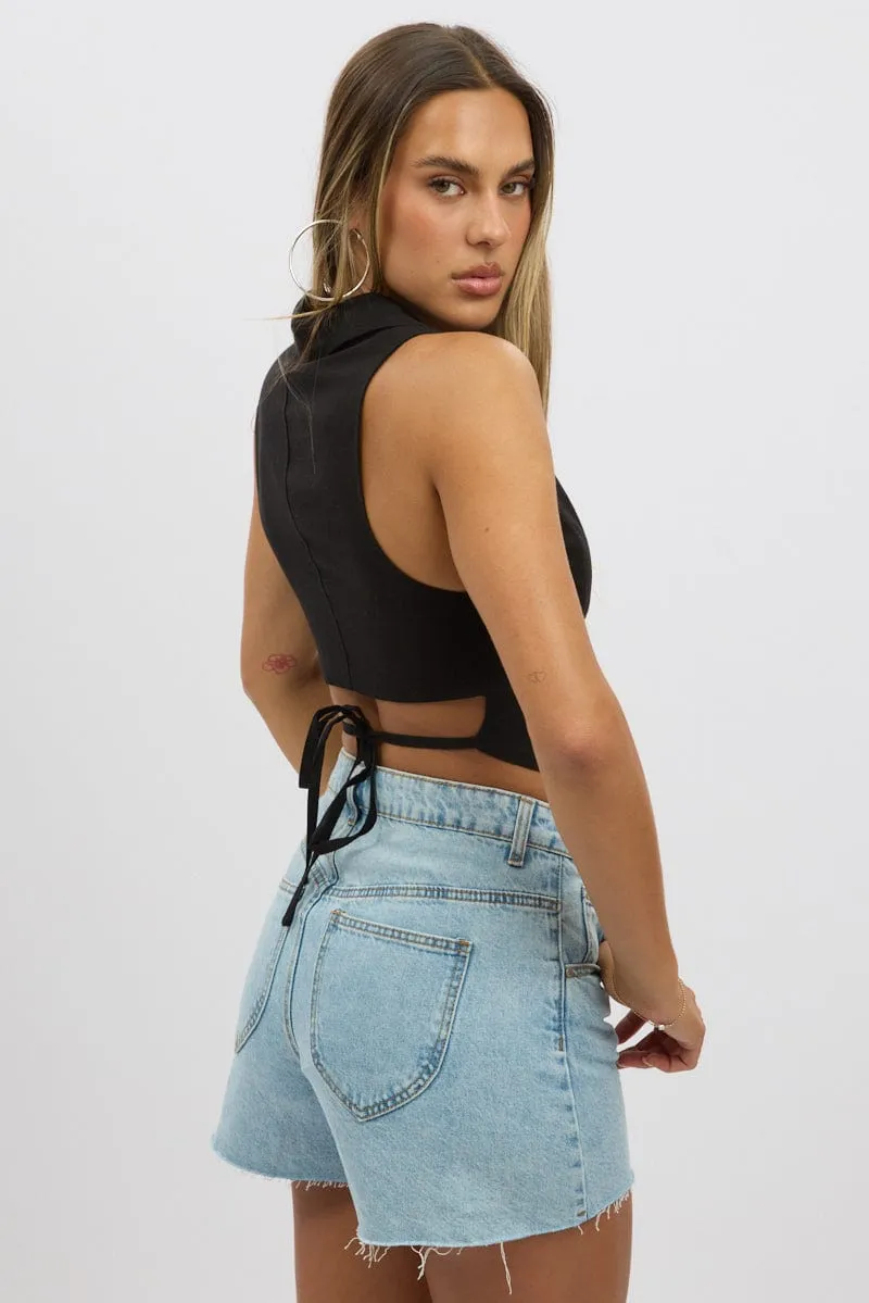 Black Vest Tie Back sold by Ally Fashion product image thumbnail 5