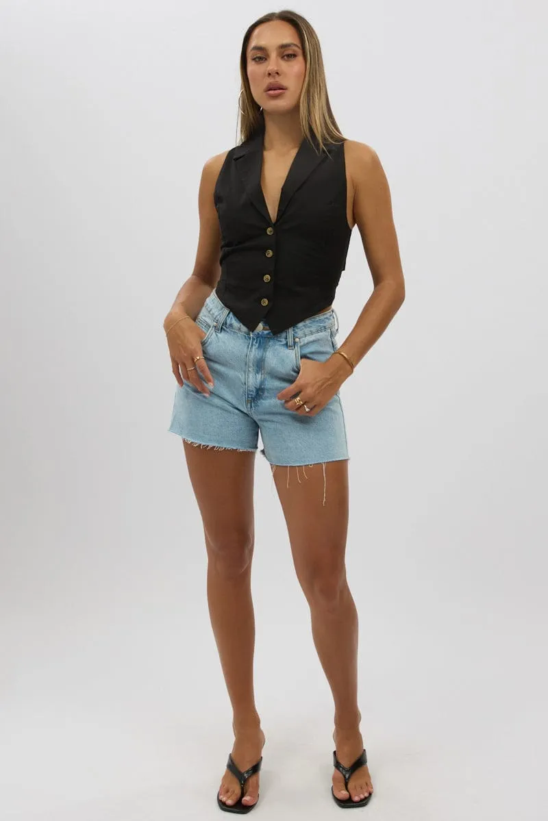 Black Vest Tie Back sold by Ally Fashion product image thumbnail 2