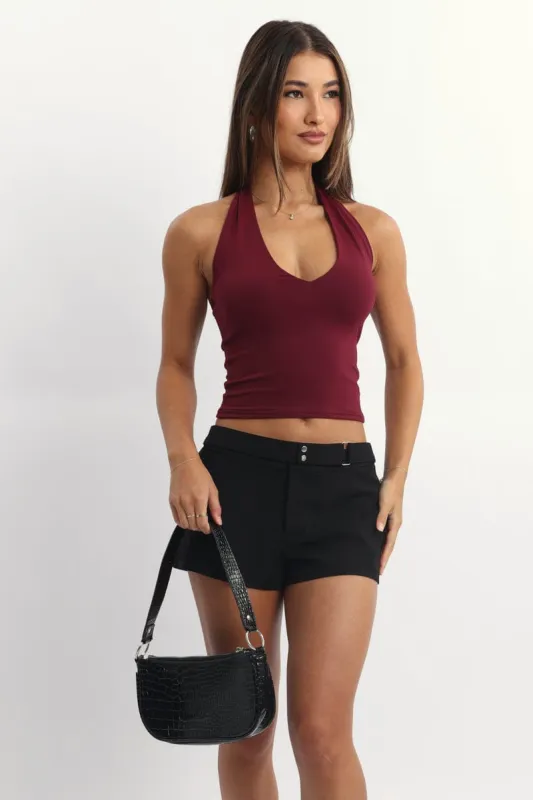 Red Supersoft Halter Neck Top sold by Ally Fashion