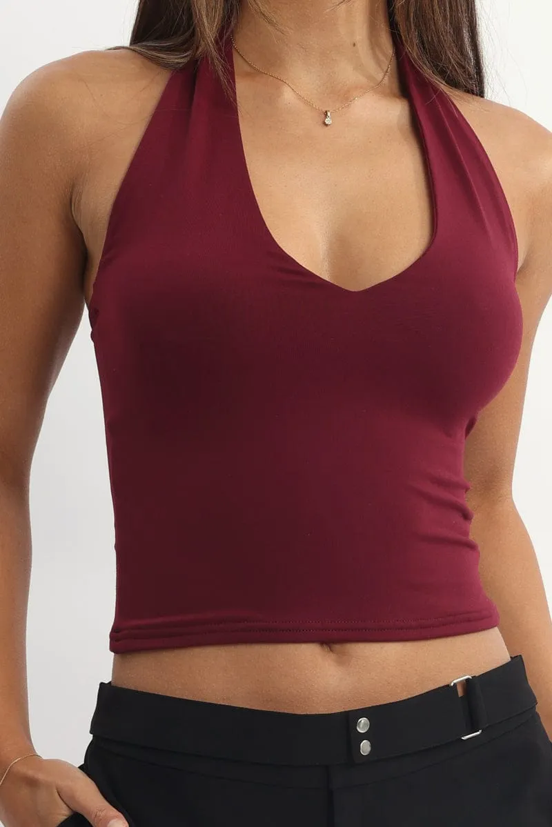 Red Supersoft Halter Neck Top sold by Ally Fashion product image thumbnail 5