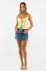 Yellow Check Corset Top Sleeveless Lace Up sold by Ally Fashion