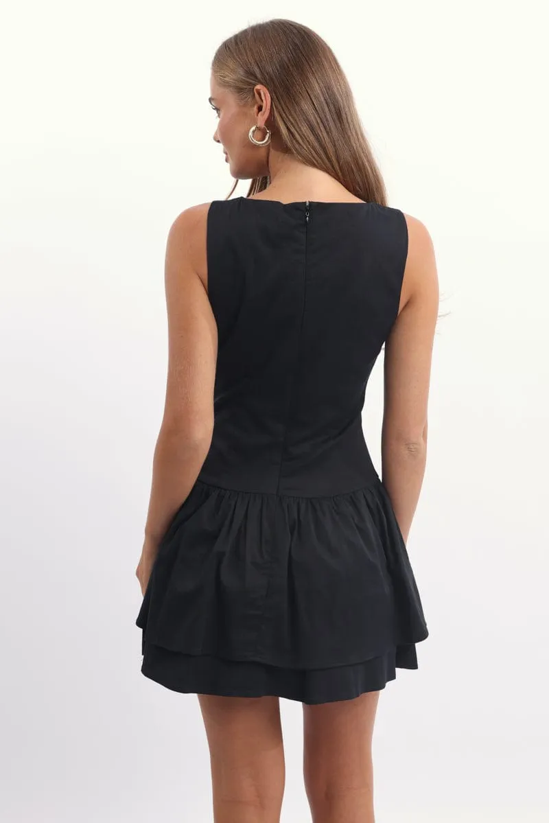 Black Mini Dress Drop Waist sold by Ally Fashion product image thumbnail 4