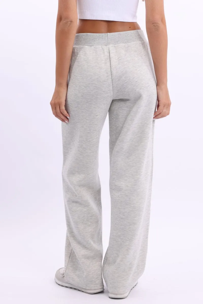 Grey Track Pants Wide Leg sold by Ally Fashion product image thumbnail 4