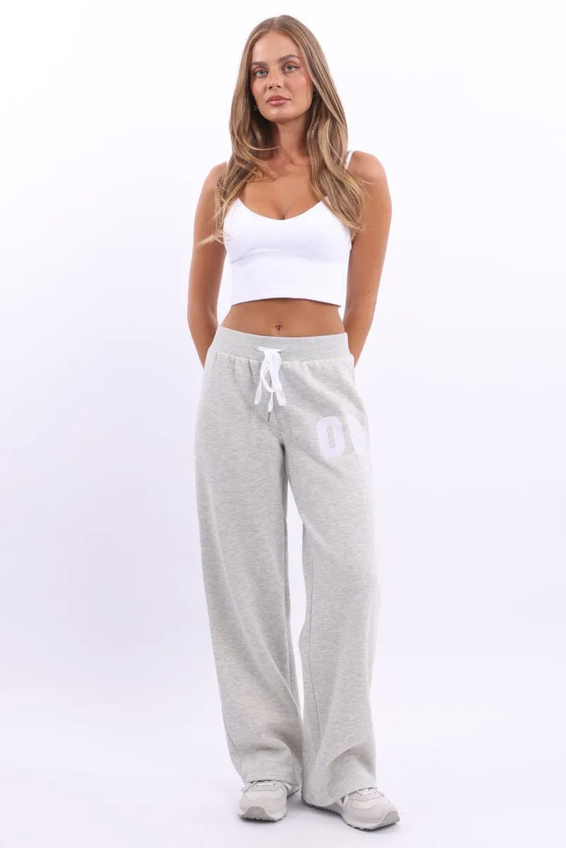 Grey Track Pants Wide Leg sold by Ally Fashion
