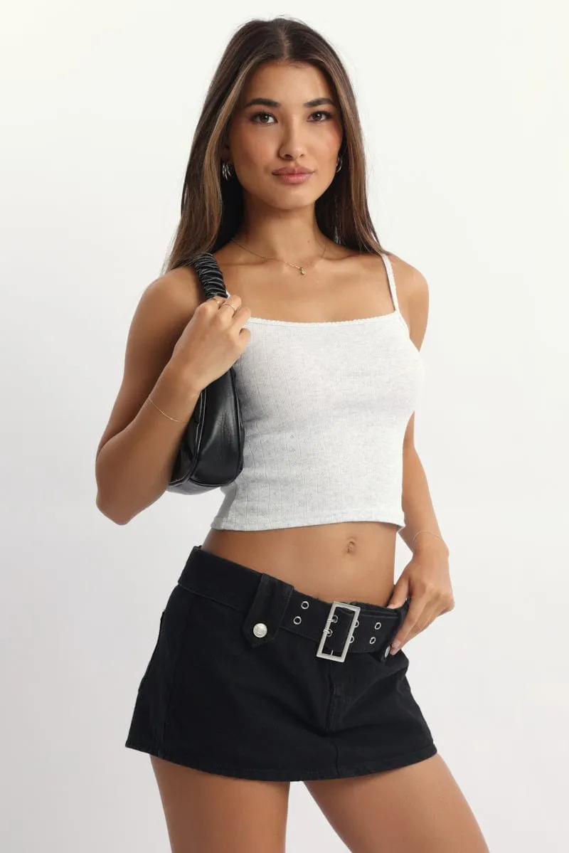 Grey Pointelle Cami Top sold by Ally Fashion