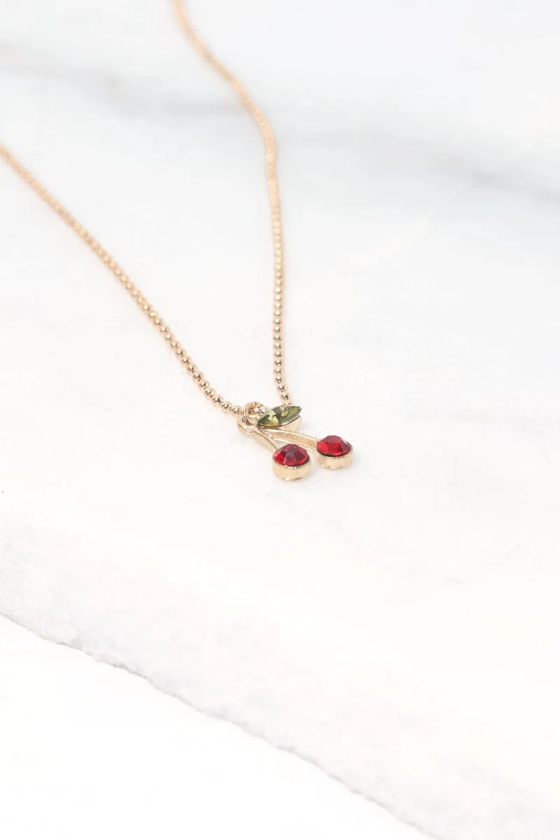 Gold Cherry Necklace sold by Ally Fashion product image thumbnail 2