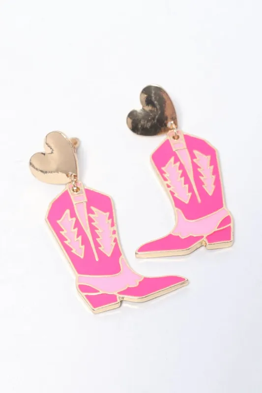 Pink Cowboy Boots Earrings sold by Ally Fashion