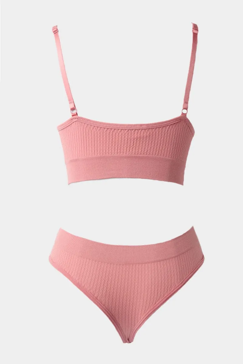 Pink Seamless Lingerie Set sold by Ally Fashion product image thumbnail 2