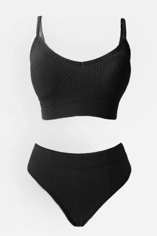 Black Seamless Lingerie Set sold by Ally Fashion