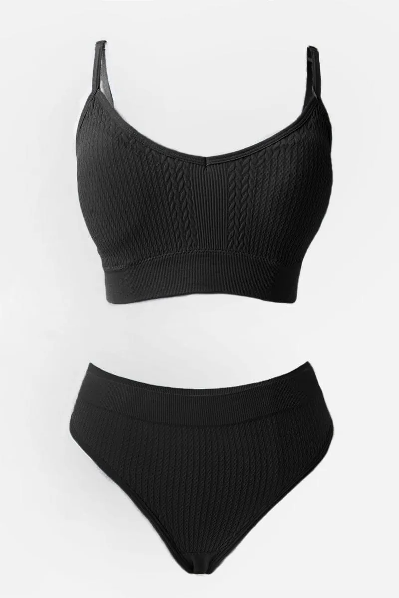 Black Seamless Lingerie Set sold by Ally Fashion