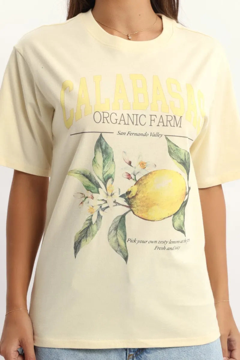 Yellow Graphic Tee Short Sleeve sold by Ally Fashion product image thumbnail 5