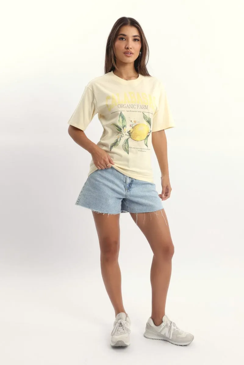 Yellow Graphic Tee Short Sleeve sold by Ally Fashion product image thumbnail 2