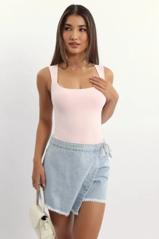 Pink Supersoft Bodysuit Sleeveless sold by Ally Fashion