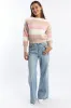 Pink Stripe Knit Top Long Sleeve Color Block sold by Ally Fashion