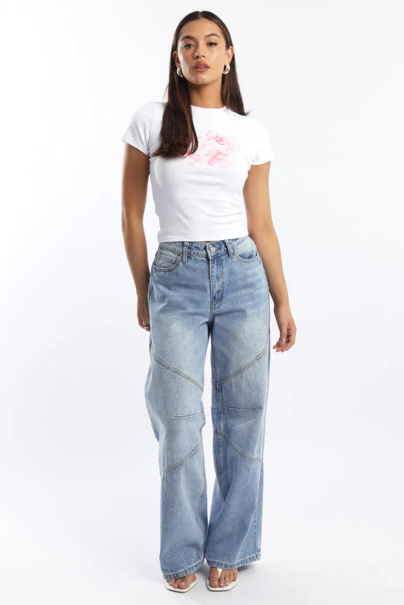 White Graphic Tee Short Sleeve sold by Ally Fashion product image thumbnail 2