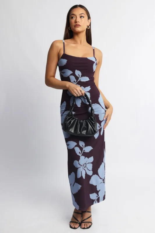 Brown Floral Bodycon Dress Maxi Mesh Â sold by Ally Fashion