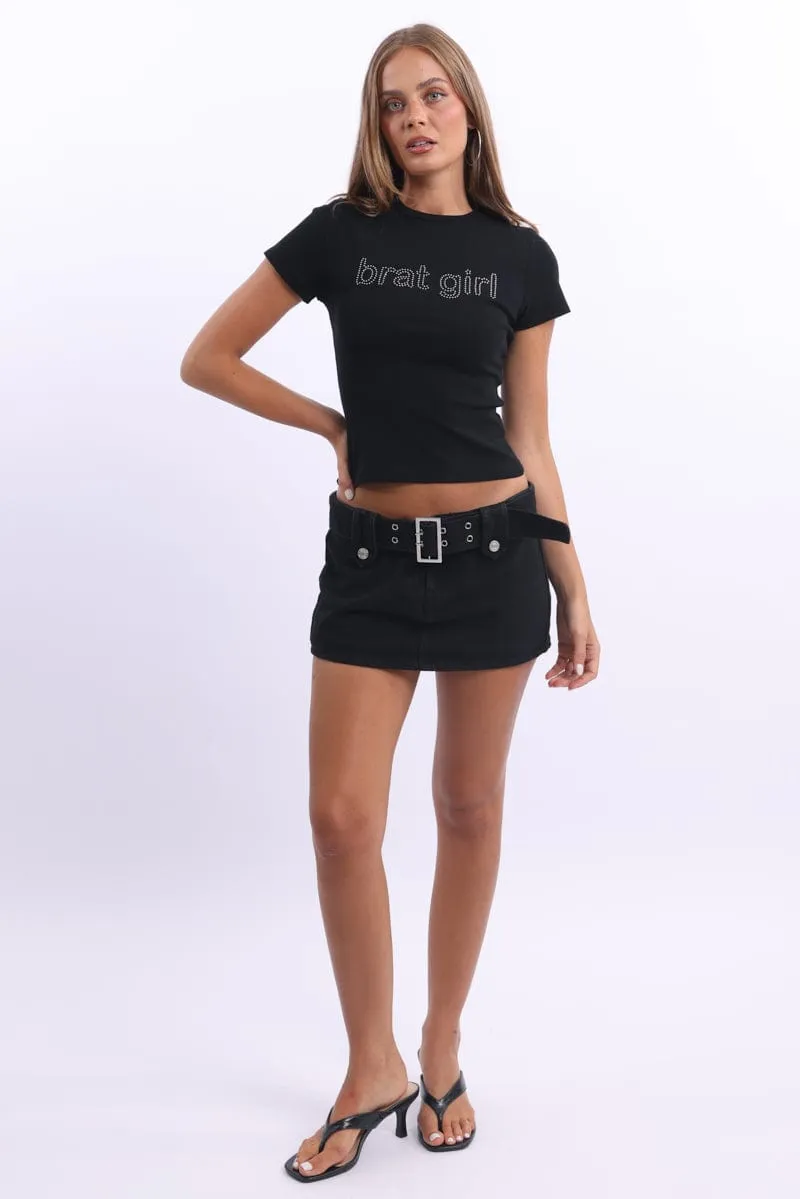 Black Graphic Tee Short Sleeve sold by Ally Fashion product image thumbnail 2