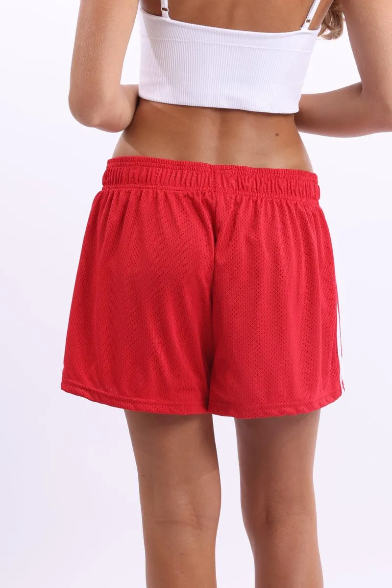Red Track Shorts Side Stripe sold by Ally Fashion product image thumbnail 4