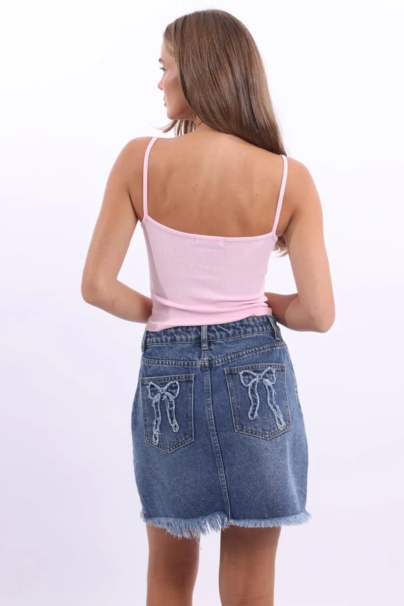 Pink Singlet Top Sleeveless Ruched Bust sold by Ally Fashion product image thumbnail 4