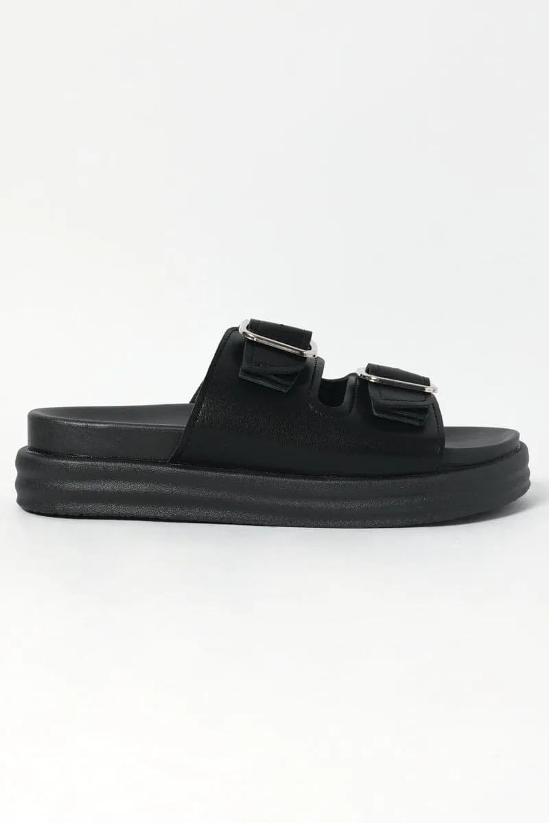 Black Buckle Detail Chunky Sandals sold by Ally Fashion product image thumbnail 2