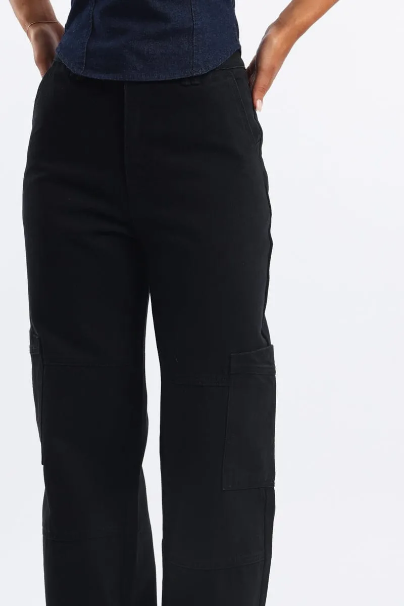 Black Cargo Denim Jeans Mid Rise sold by Ally Fashion product image thumbnail 5