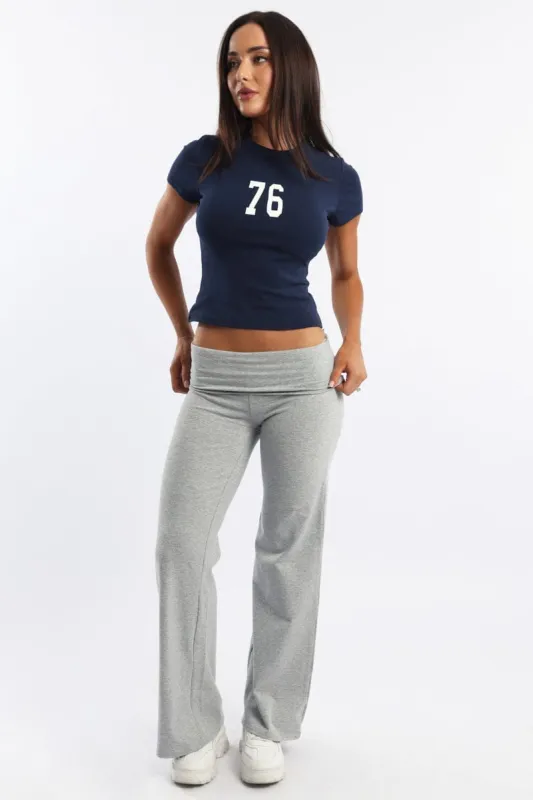 Grey Flare Yoga Pants Side Stripe | Parallel