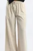 Beige Wide Leg Pants Elasticated Waist sold by Ally Fashion