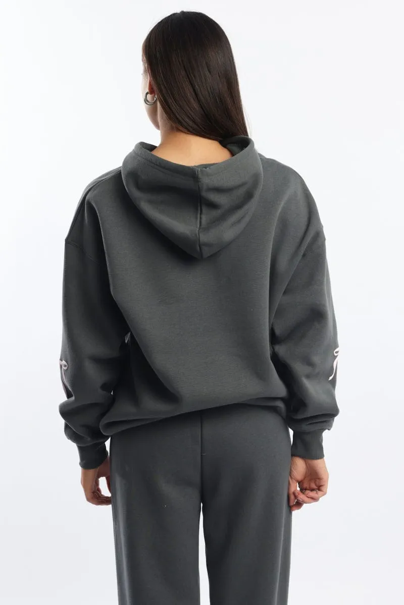 Grey Graphic Hoodie Sweater Long Sleeve sold by Ally Fashion product image thumbnail 5