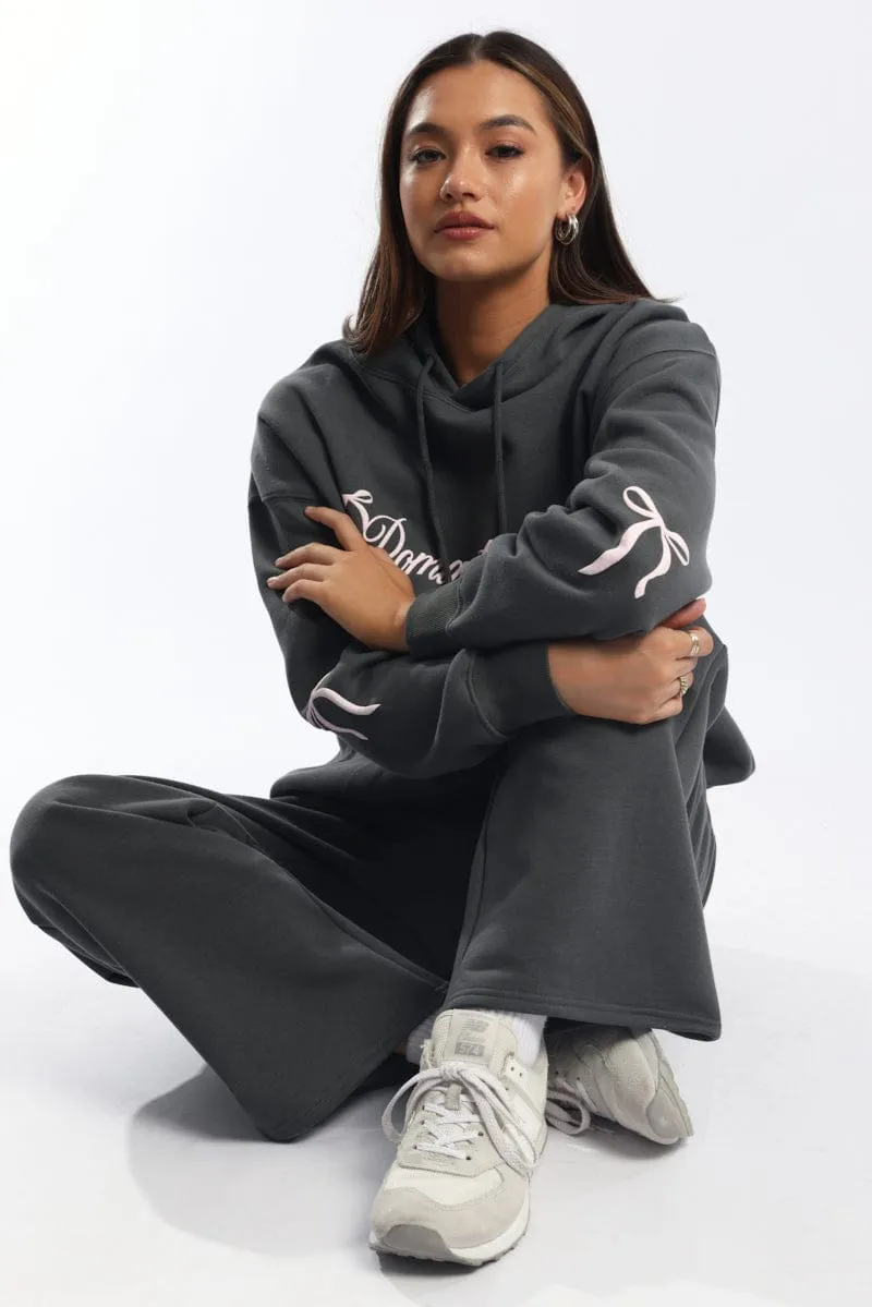 Grey Graphic Hoodie Sweater Long Sleeve sold by Ally Fashion product image thumbnail 2