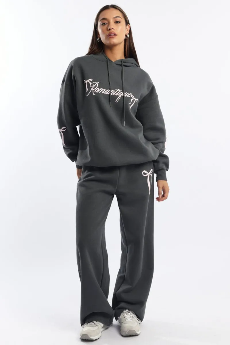 Grey Graphic Hoodie Sweater Long Sleeve sold by Ally Fashion product image thumbnail 3