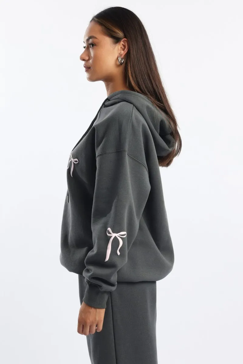 Grey Graphic Hoodie Sweater Long Sleeve sold by Ally Fashion product image thumbnail 4