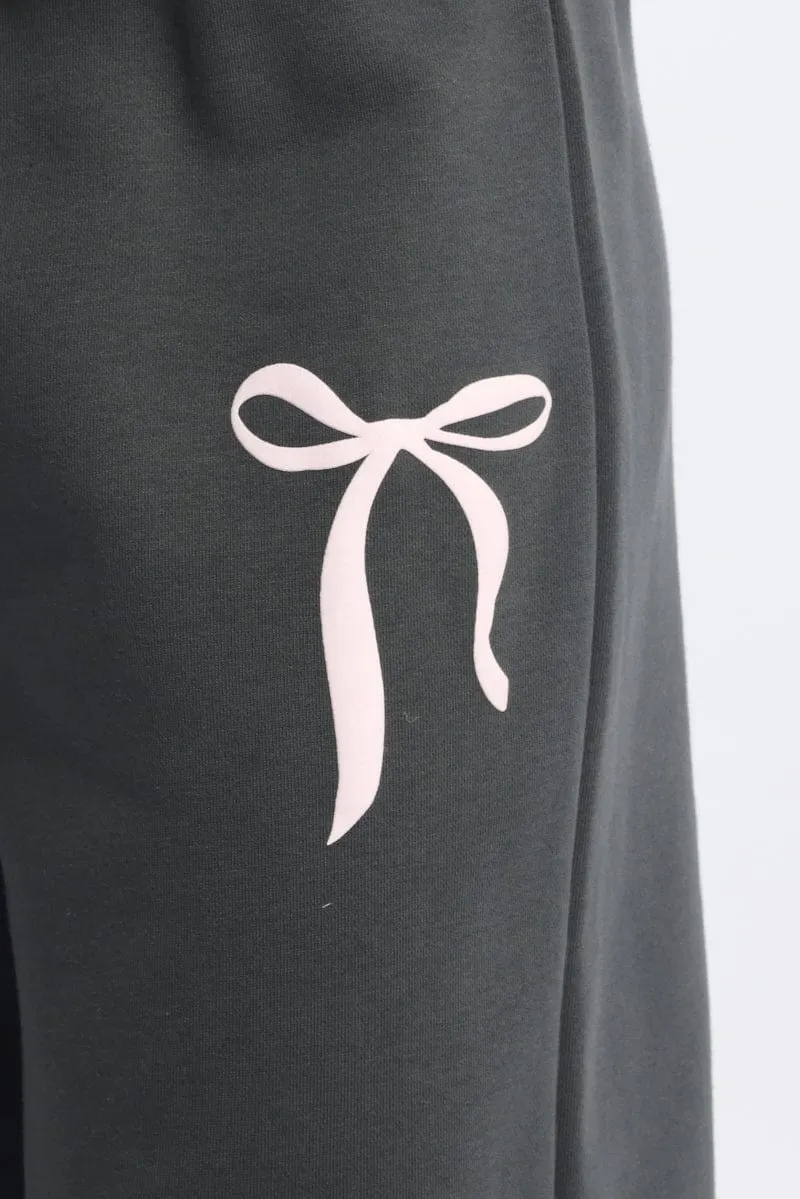 Grey Track Pants Wide Leg sold by Ally Fashion product image thumbnail 5