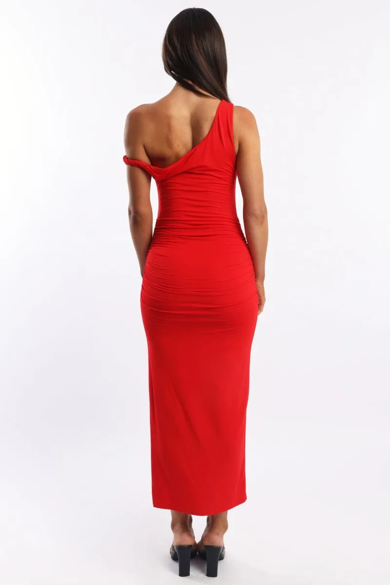 Red Bodycon Dress Twist Off Shoulder sold by Ally Fashion product image thumbnail 4