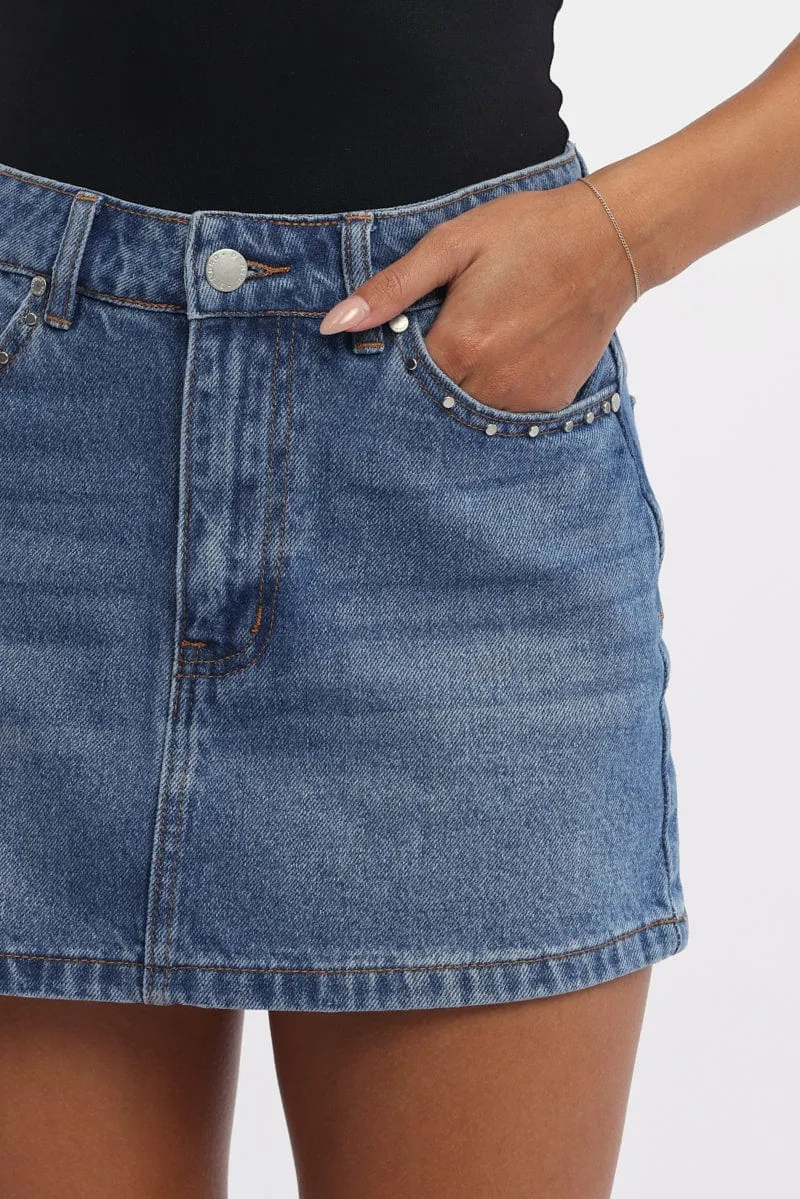 Denim Mini Skirt Mid Rise Regular Fit sold by Ally Fashion product image thumbnail 5