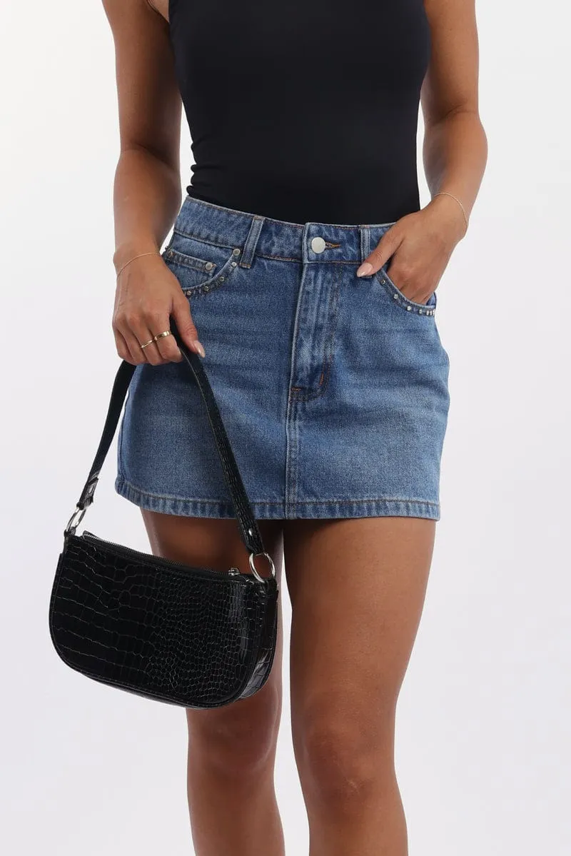 Denim Mini Skirt Mid Rise Regular Fit sold by Ally Fashion product image thumbnail 2