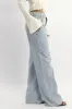 Denim Wide Leg Jeans Ribbon Pocket sold by Ally Fashion