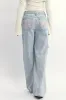 Denim Wide Leg Jeans Ribbon Pocket sold by Ally Fashion
