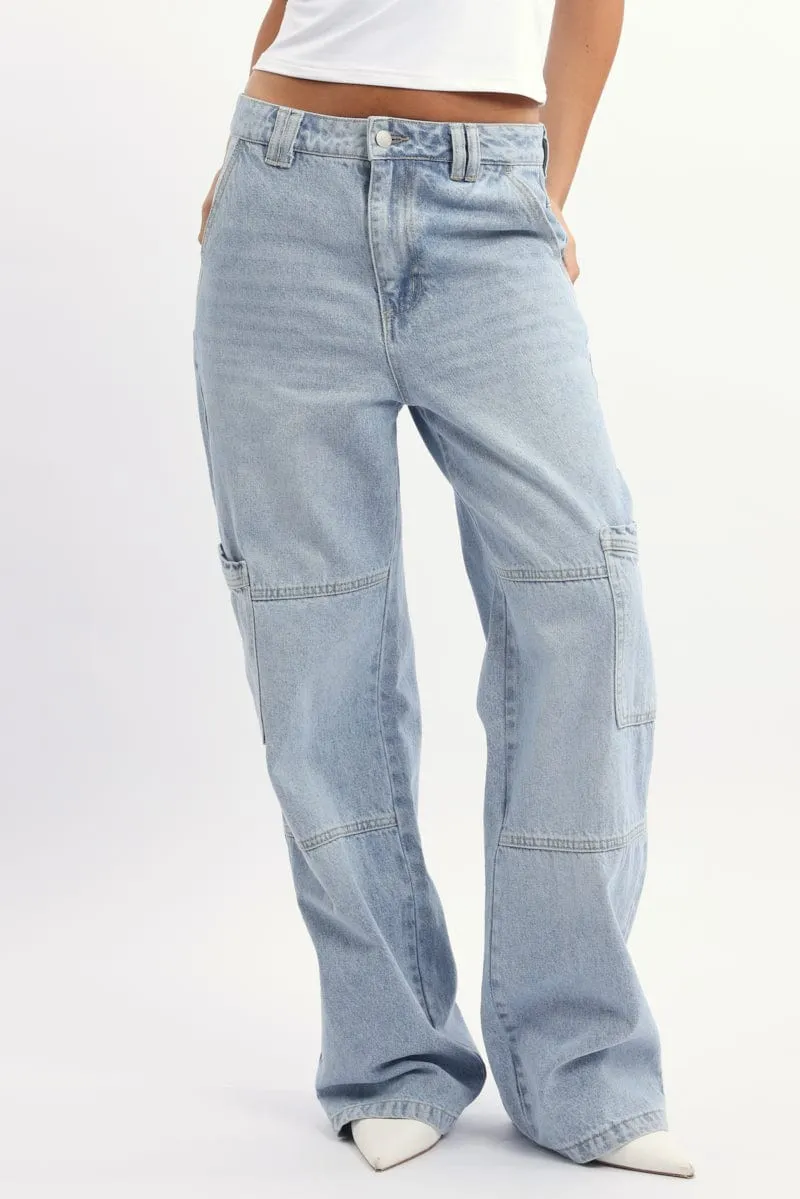 Denim Cargo Denim Jeans Mid Rise sold by Ally Fashion product image thumbnail 2