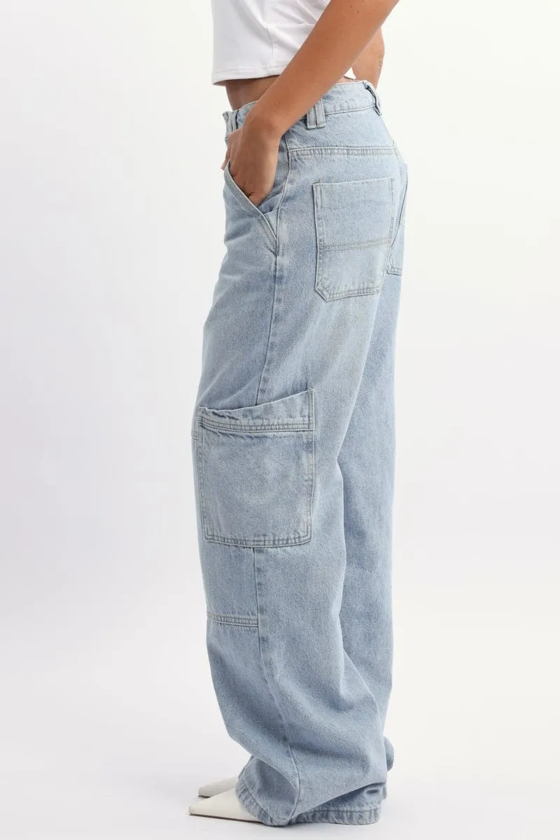 Denim Cargo Denim Jeans Mid Rise sold by Ally Fashion product image thumbnail 3