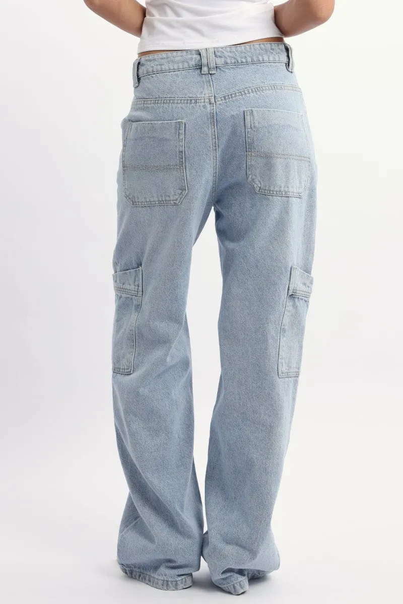 Denim Cargo Denim Jeans Mid Rise sold by Ally Fashion product image thumbnail 4